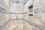 Lower level walk-in shower